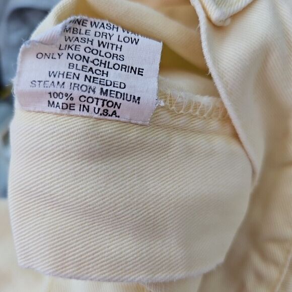 Polo Ralph Lauren Vintage Chino Shorts Mens 38 Yellow Pleated Cotton USA - Picture 9 of 11